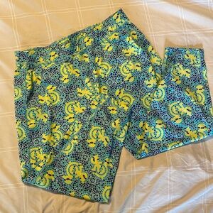 Cute Disney Athletic Capri Pants Mosaic Pattern XL